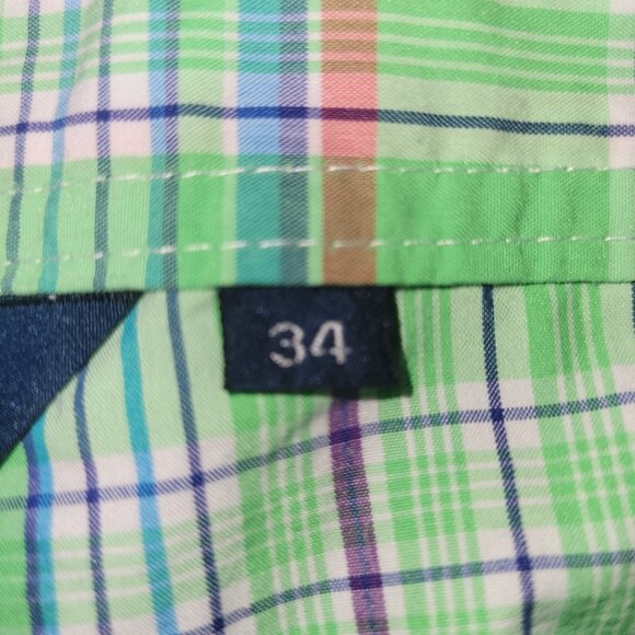 Polo Ralph Lauren Swim Trunks Size 34 Mens Green Plaid Cargo Drawstring Unlined - Picture 8 of 16